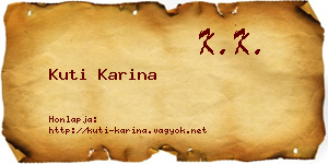 Kuti Karina névjegykártya